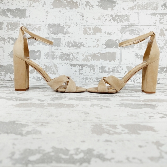 NEW Sam Edelman Yancy Nude Tan Leather Ankle Strap Sandals K474 - Picture 7 of 13